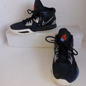 NIKE EUC Kyrie 8 Infinity Fire & Ice Midrise Black/White-Multi Sz 5Y US/37.5 EU